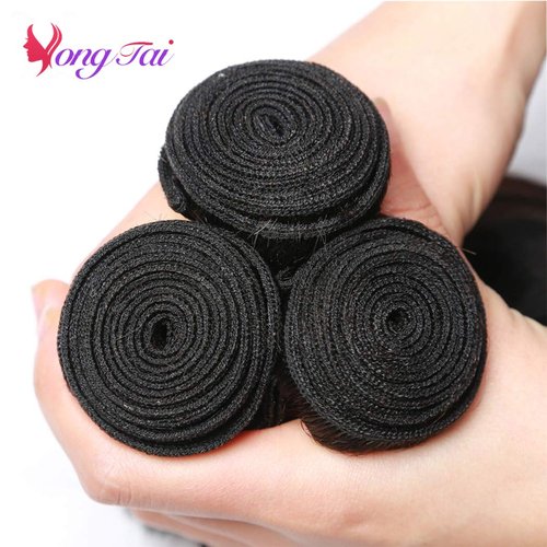 1 Bundle Human Hair Raw Kinky Straight Human Hair Bundles,100% Unprocessed Brazilian Virgin Hair 12A Premium Bundles 12 Inch Natural Color, No Shedding, No Smell, No Tangle