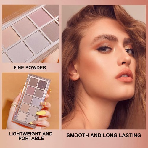 Erinde Matte Eyeshadow Palette - 10 Colors, Ultra-Blendable & Long-Lasting, Perfect for Mature Skin