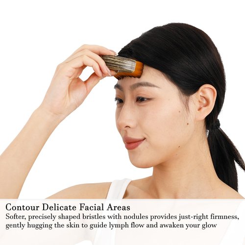 HOYECL No Oil Lymphatic Face Sculpting Brush, Curved Facial Dry Brush for Lymphatic Drainage, Sculpt and Lift Your Face Naturally, Designed for Sensitive Skin