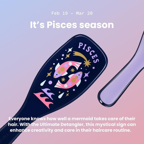 Tangle Teezer Zodiac Ultimate Detangler Hairbrush - Eliminates Knots & Reduces Breakage | Pisces Design for All Hair Types