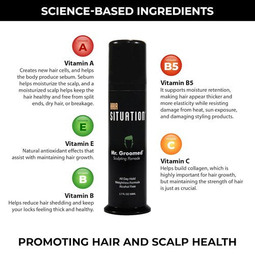 Mr. Groomed Matte Pomade for Men - Strong All-Day Hold & Natural Matte Finish - 2.7 oz, Non-Greasy & Alcohol-Free