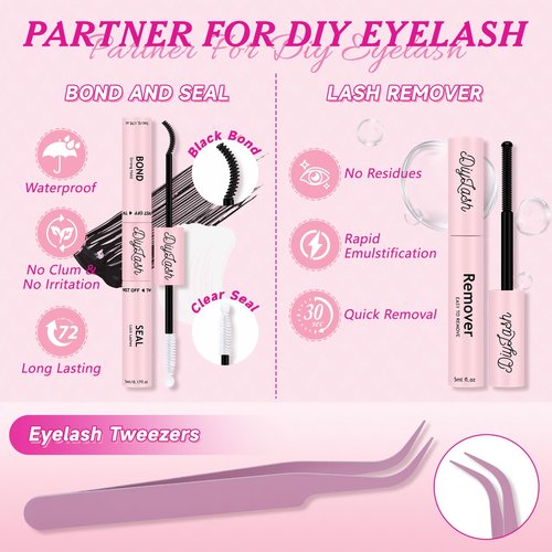 Lash Clusters 3D Effect Individual Lashes Kit NYCAAR 154pcs 200D D Curl 9-16MIX Eyelash Clusters Wispy Lashes Fluffy Cluster Lashes Kit with Lash Glue Remover Applicator Easy to Use for Beginners
