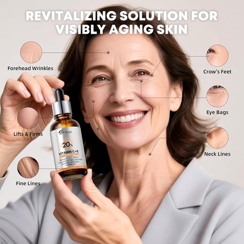 **Regine Switzerland Vitamin C Serum - Brightening Anti-Aging Formula with Hyaluronic Acid & Vitamin E for Sensitive Skin**