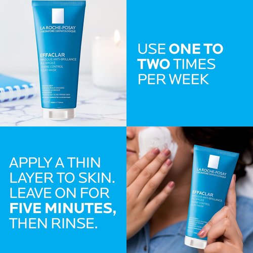 La Roche-Posay Effaclar Clay Face Mask - Unclogs Pores & Controls Shine for Oily Skin