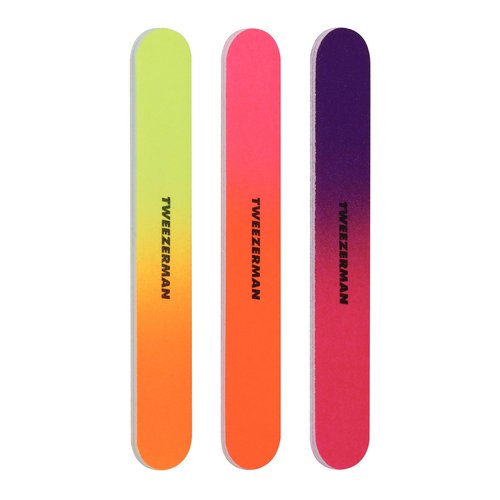 Tweezerman Stainless Steel Nail Clipper Combo Set with Three Neon Nail Files