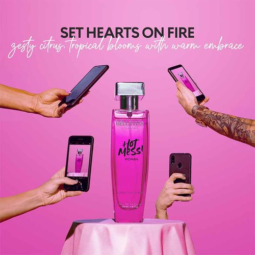 Bellavita Luxury Hot Mess Eau de Parfum - 100 ml | Fresh Mandarin & Exotic Passionfruit Notes | Long Lasting Women's Perfume