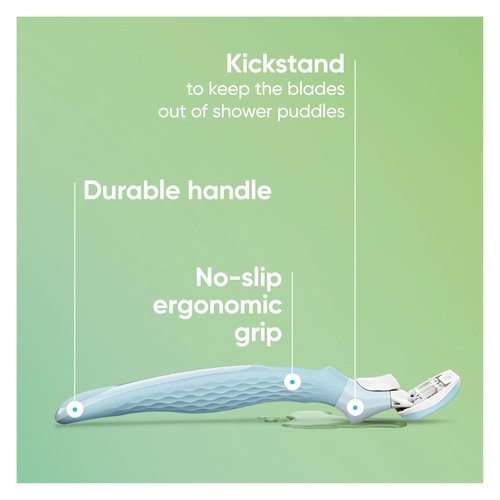 Gillette Venus Extra Smooth Women's Razor with Reusable Handle, 5 Blade Refills and Shower Holder
