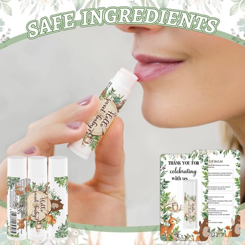 30 Pack Jungle Animal Baby Shower Favors Lip Balms Bulk, Baby Showers Games Prizes Party Gifts, Gender Reveal Favors, Babys Showers Birthday Party Supplies Basket Gift Stuffers