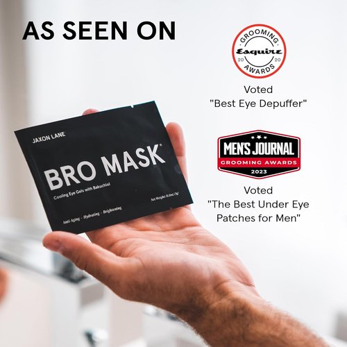 JAXON LANE BRO Mask | Hydrogel Under Eye Patches for Men - Anti-Aging Treatment for Dark Circles (6 Pack)