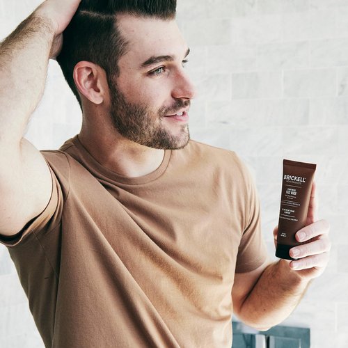Brickell Men's Clarifying Gel Face Wash - Natural Foaming Daily Cleanser with Geranium & Aloe | 3.4 Oz