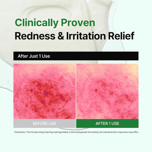 Cicatea Deep Calming Hydrogel Mask - Hydrating & Pore Minimizing with Centella Asiatica | 35g x 4 Pack