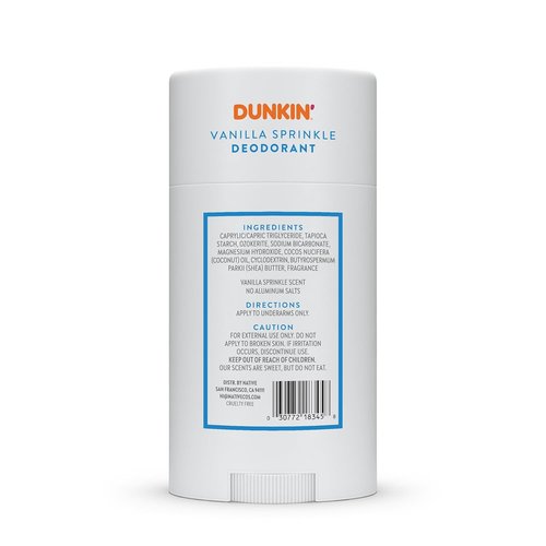 Native Deodorant - Limited Dunkin Donuts Edition | Aluminum-Free, Probiotics & Coconut Oil | Vanilla Sprinkle 2.65oz