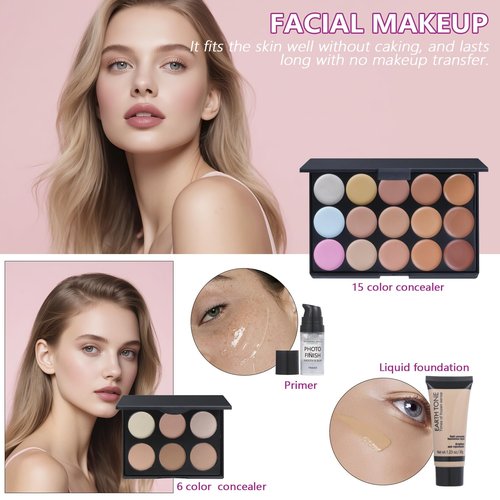 Travel Makeup Kit, Makeup Set For Teen Girls, Make up Gift Set For Women with Makeup Box, Eyeshadow Palettes, Foundation, Concealer, brushes set (Colors 40)
