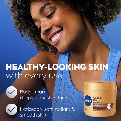 NIVEA Cocoa Butter Body Cream - Deep Nourishing Formula for Dry Skin | 16 Ounce Jar