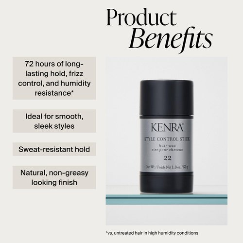 Kenra Professional Style Control Stick 22 |Hair Wax |Smooth, Sleek Styles |Long-Lasting Hold, Frizz Control, & Humidity Resistance |Sweat-Resistant Hold |Safe for Skin, Scalp & Edges |1.8 oz (2-Pack)