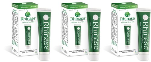 Rhinase Saline Nasal Gel 3 Pack - 1 oz Each - Allergy - Nosebleed - Low Humidity. Great Way to Prevent nosebleeds Caused by Nasal Dryness