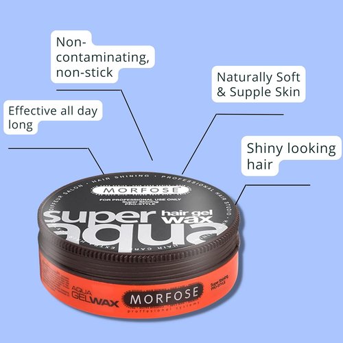 Morfose Super Aqua Hair Gel Wax - Strong Flexible Hold for All-Day Style | Mango Scent, 5.92 Fl. Oz