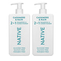 Native Cashmere & Rain 2-in-1 Shampoo & Conditioner Set - 16.5 Fl Oz | Luxurious Hydration