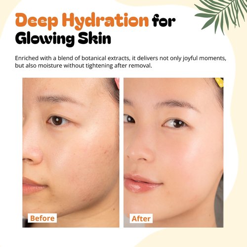 Epielle Character Face Mask Cheetah 6 Pack, Fun & Effective Korean Skin Care, Spa Party Favors, Stocking Stuffers, Birthday Gifts for Women, Self Care Gifts
