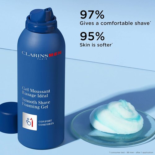 CLARINS Men Smooth Shave Foaming Gel - Moisturizing Formula Soothes Skin & Conditions Beard | 5 Ounces