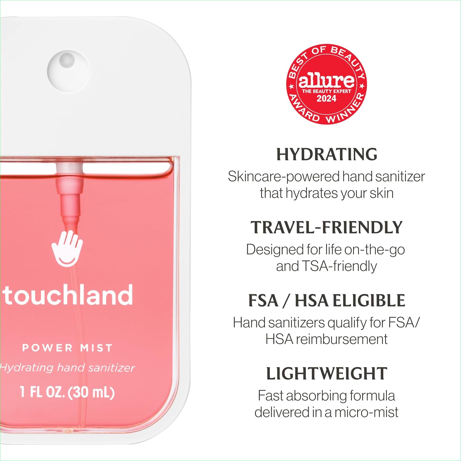 Touchland Sweet Rush - Hydrating Vanilla Velvet Body & Hair Mist | Wild Watermelon Hand Sanitizer Spray - Travel Size Gift Set