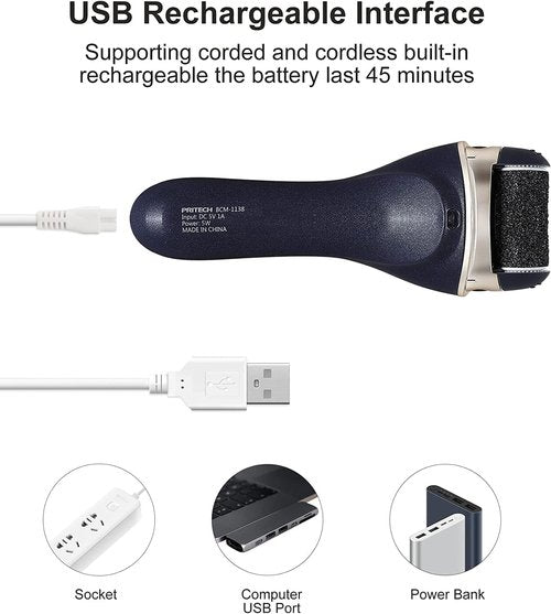 Skiennix Electric Callus Remover - Rechargeable Portable Foot File for Professional Pedicure | Black