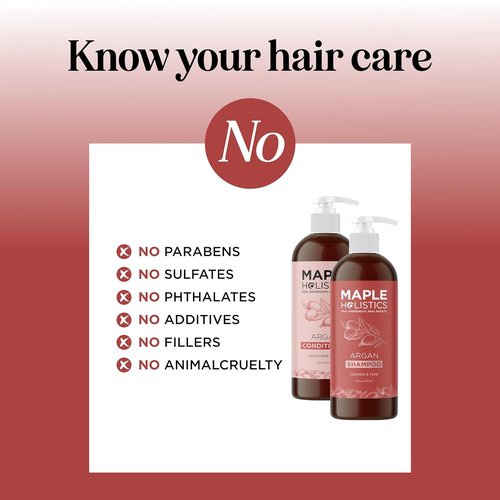 **Argan Oil Shampoo & Conditioner Set - Paraben & Sulfate Free for Frizz Control & Moisture**