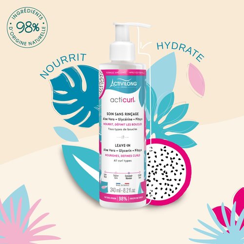 Activilong Acticurl Leave-In Cream - Nourishing Curl Definition & Frizz Control - 240 ml with Dragon Fruit & Aloe Vera