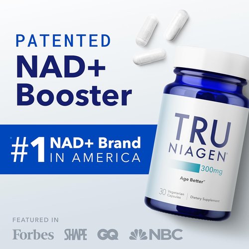 TRU NIAGEN NAD Supplement - Boost Brain Function & Anti-Aging | 300mg Niagen, 30 Servings | Supports Cellular Energy
