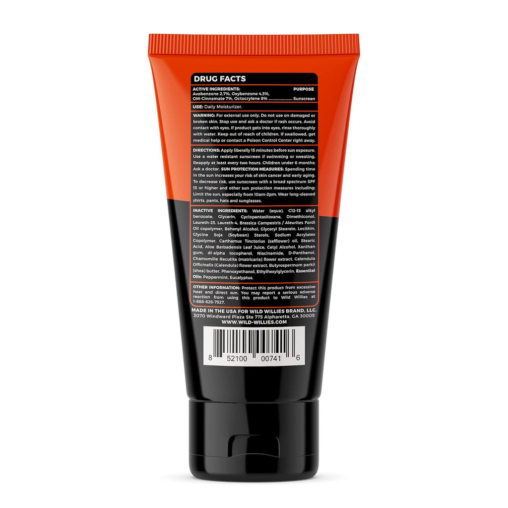Wild Willies Men's Daily Facial Moisturizer SPF 30 - Lightweight Antioxidant Face Lotion for All Skin Types
