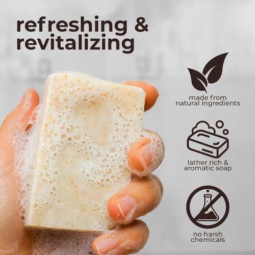All-Natural Bar Soap - Espresso Yourself | Exfoliating Coffee, Almond, Lavender, Peppermint & Lemon - 4.5 oz