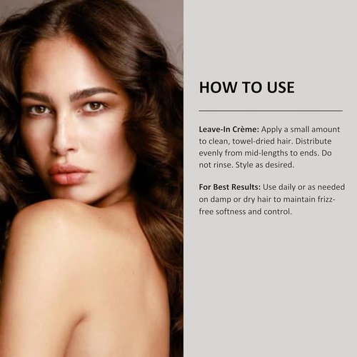 PREVIA Anti Frizz Leave-In Creme - Vegan Frizz-Control Styling Cream with Apricot Extract - 6.7 oz