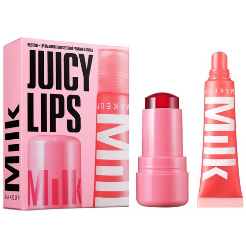 Milk Makeup Cooling Water Jelly Tint & Balm Set - Sheer Red Lip & Cheek Stain + High-Shine Gloss - Full Size 0.17 oz & 0.4 oz