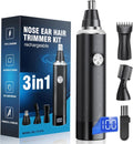 Skiennix Nose Hair Trimmer - 3-in-1 Painless USB-C Rechargeable with LED Display | Waterproof Design