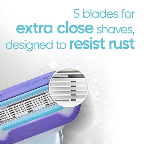 Gillette Venus Deluxe Smooth Platinum Razors for Women, 1 Venus Razor, 2 Razor Blade Refills, Metal Handle with Anti-Slip Grip