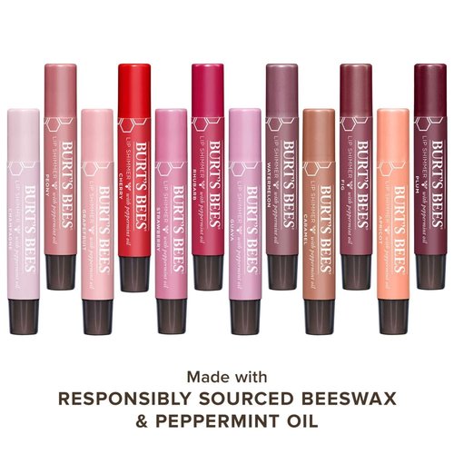 Burt's Bees Lip Balm - Moisturizing Lip Shimmer with Vitamin E & Coconut Oil | Fig, 0.09 Ounce (Pack of 2)