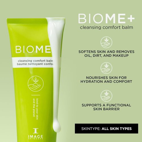 IMAGE Skincare BIOME+ Cleansing Comfort Balm - Microbiome-Friendly Gentle Cleanser, Reduces Moisture Loss