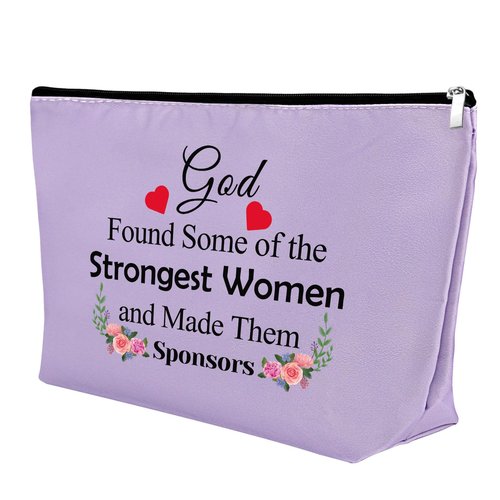 Sponsor Gift for Women Makeup Bag Sponsor Appreciation Gift AA NA Addiction Recovery Gift Cosmetic Bag Confirmation Sponsor Gift Sponsor Thank You Gift Alcoholics Anonymous Gift Sobriety Gift（Purple）