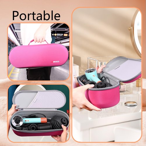 RLSOCO Carrying Case for Dyson Supersonic Nural Hair Dryer - Pink (Case Only)