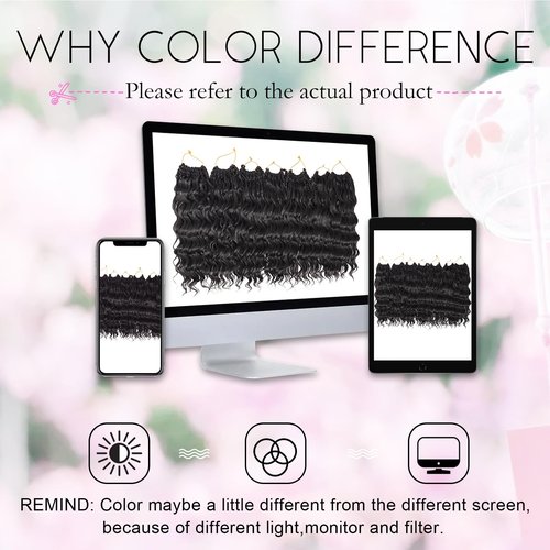 Gowit Pre Looped Deep Wave Crochet Hair 12 Inch 7 Packs Short Curly Black to Brown Pre Twisted Ocean Wave Deep Twist Crochet Braids Synthetic Braiding Hair for Black Women