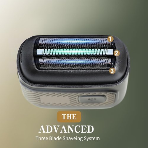 Electric Shaver, Portable Small Travel Shaver, Household IPX6 Waterproof Shaver with LED Battery Level Display,USB-C Fast Charging (Black)