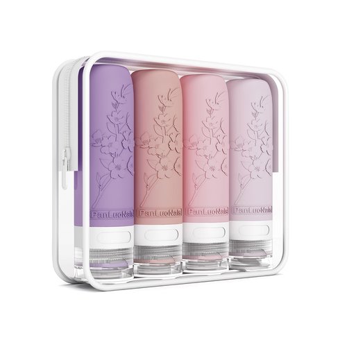 PanLuoNais Silicone Travel Bottles for Toiletries, TSA Approved Leak-Proof Toiletry Containers for Airplane & Vacation