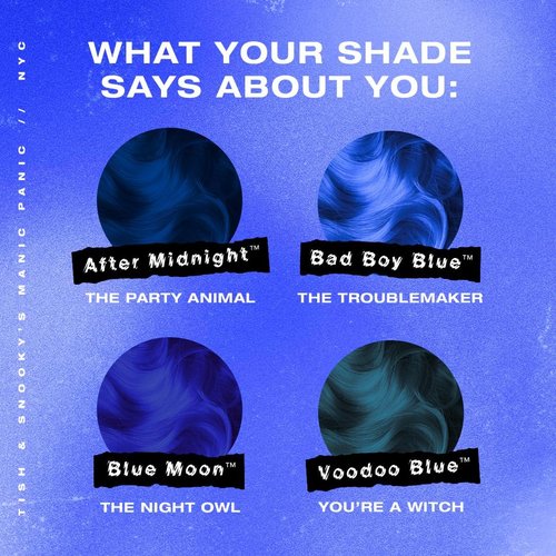 MANIC PANIC Classic Blue Moon Semi Permanent Hair Color - Neon Cool Blue Hair Dye for Women & Men That Lasts 4-6 Weeks - Vegan, Ammonia & Cruelty-Free - Create & Mix Custom Shades (4oz / 2pk)