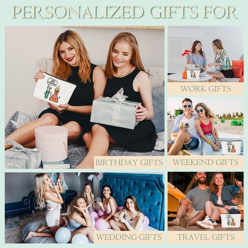 Science Teacher Gifts Funny Makeup Bag Chemistry Gifts Cosmetic Bag for Christmas Thanksgiving Birthday Science Friendship Teacher Appreciation Gifts for Women Daughter Coworker Toiletry Bag
