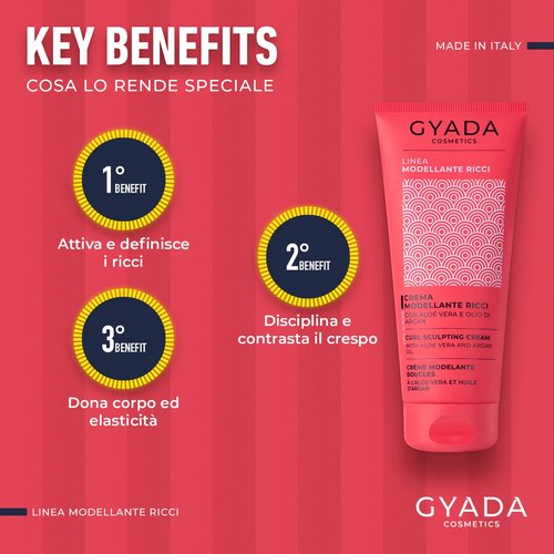 GYADA Curl Defining Cream - Frizz Control Leave-In for Curly & Wavy Hair with Argan Oil | Vegan & Cruelty-Free - 6.76 fl oz