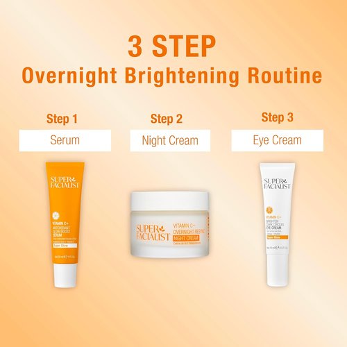Super Facialist Vitamin C + Caffeine Under Eye Cream - Dark Circle Treatment & Puffiness Relief | 0.5 oz