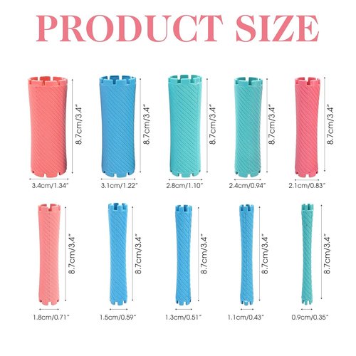 Skiennix 100 Pcs Perm Rods Set - Large Curlers for Short & Long Hair | Cold Wave Curling Kit