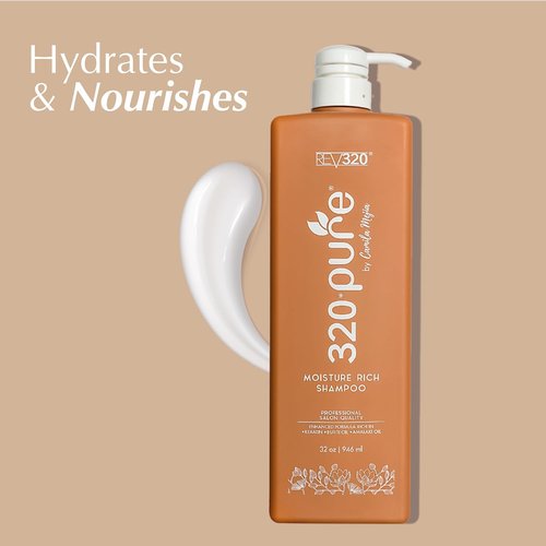 Rev320 320Pure Moisture Rich Shampoo - Nourishing & Repairing Formula with Keratin-Omega & Argan Oil | 32oz
