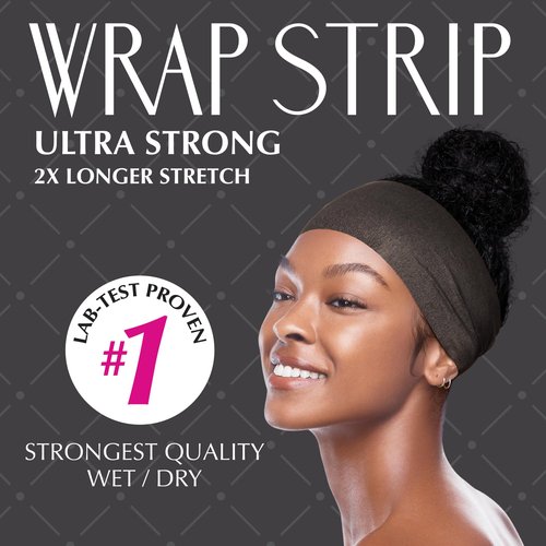 Red by Kiss Hair Wrapping Strip, Ultra Strong 2X Longer Stretch, 40 Strips, Suitable for Wet/Dry Hair, White, Styling Paper for Sleek Hairstyles (3.5", Black, 6 PACK)