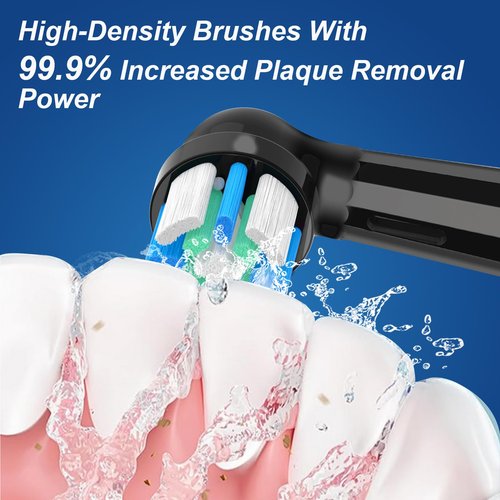 8 Pack iO Replacement Heads Compatible with Oral B iO, Brush Heads for iO 2 3 4 5 6 7 8 9 10 Series Electric Toothbrushs, Ultra-fine Bristles, Gentle on Gums, Black